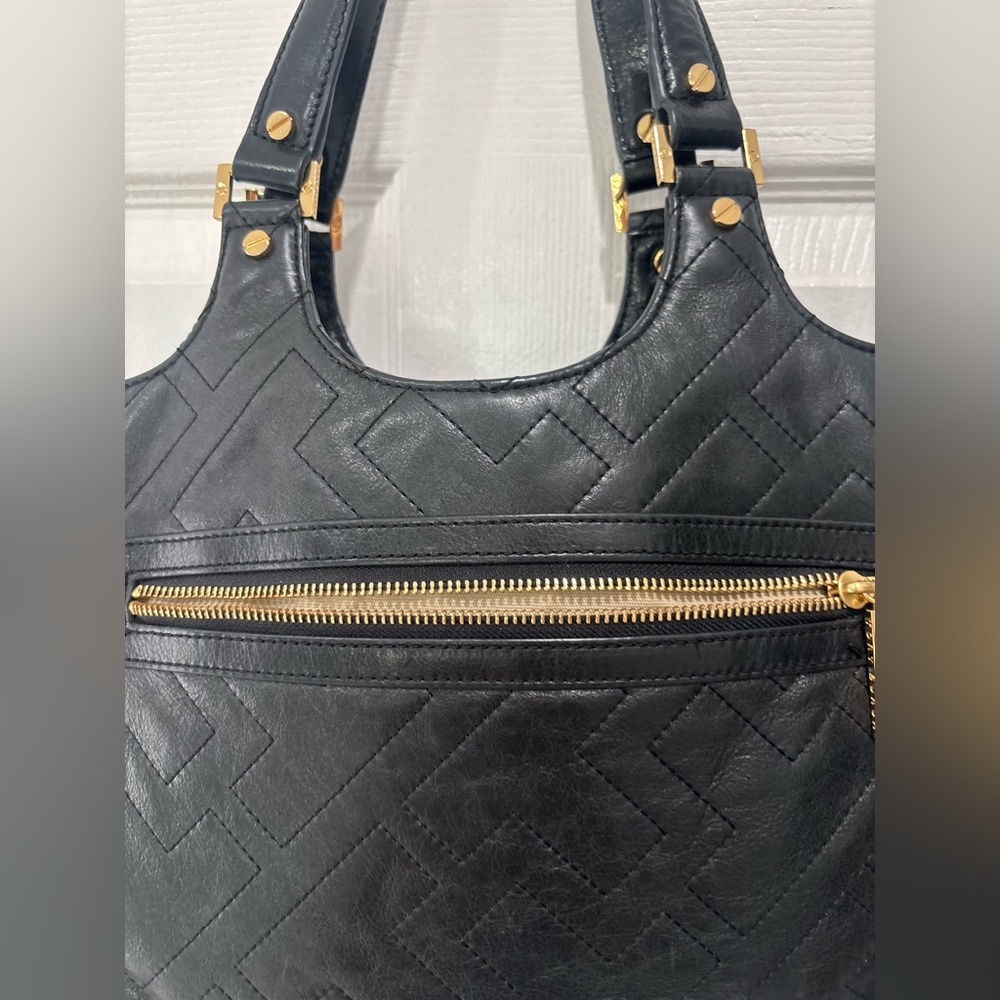 Tory Burch Black T Stitched Tote Bag - Picture 5 of 15